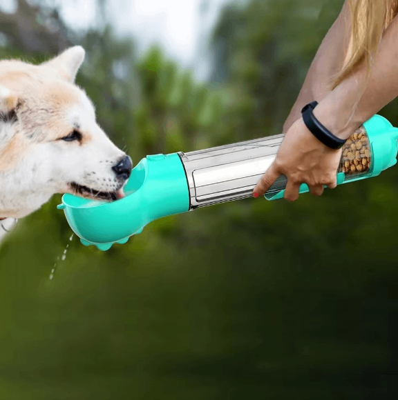 PawBond 3-in-1 Travel Water Bottle & Food Dispenser